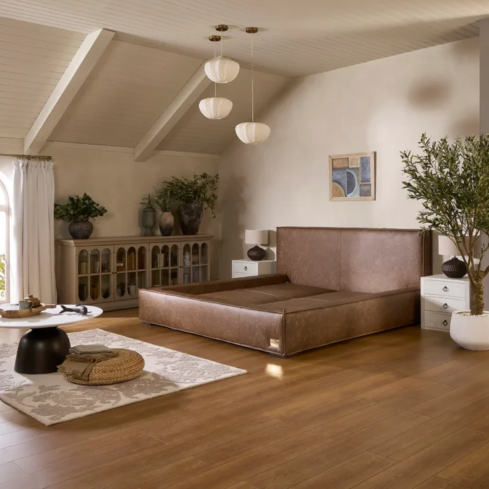 Winstons Flintwood luxury leather bed